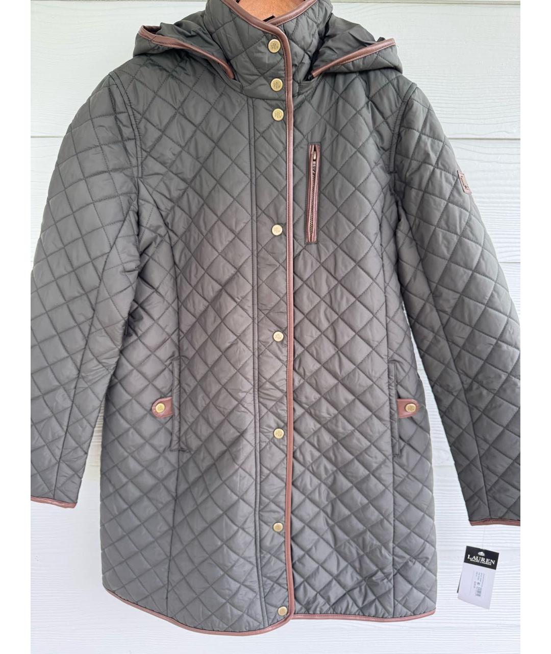 RALPH LAUREN Зеленые полиэстеровое пальто, фото 2