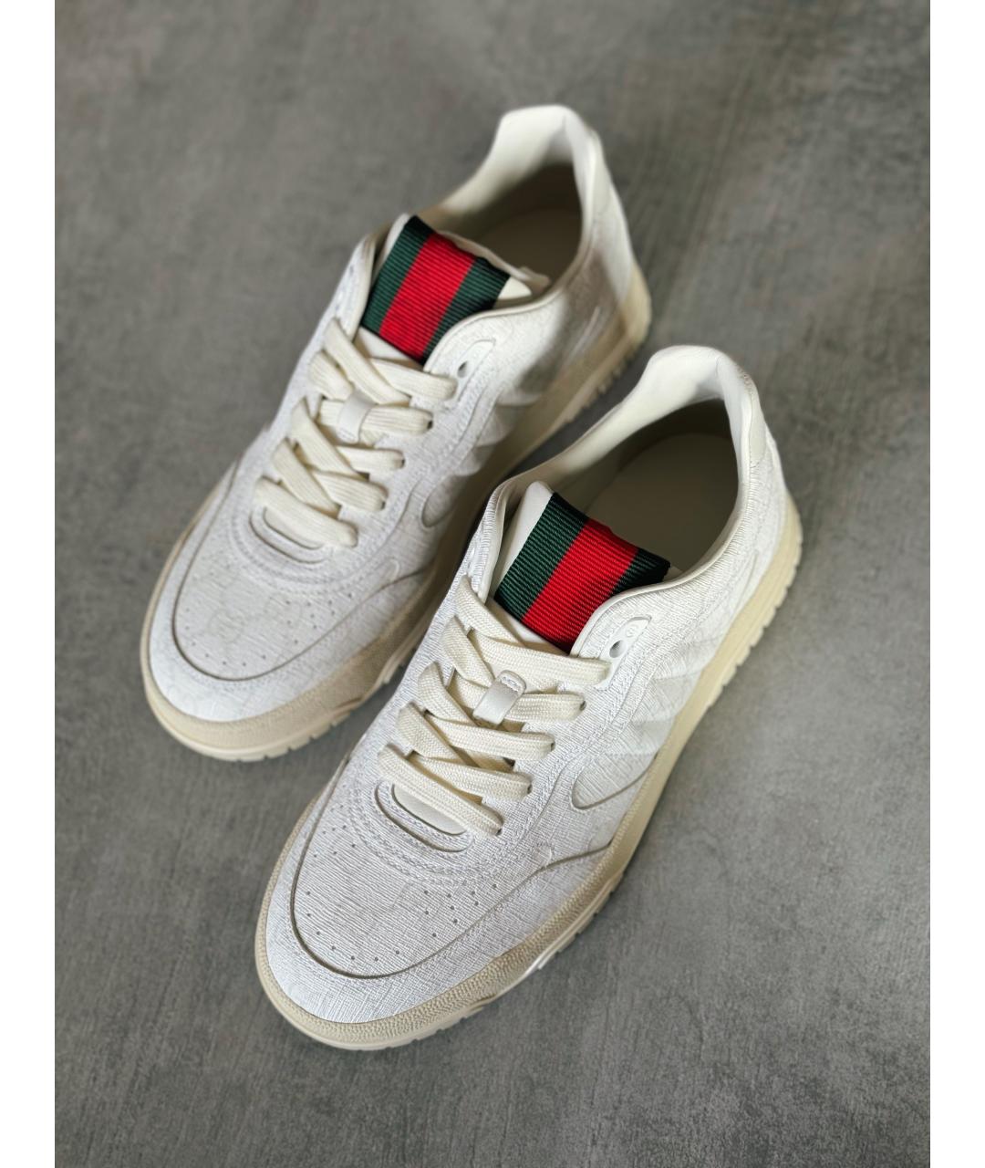 GUCCI Белые кожаные кроссовки, фото 2