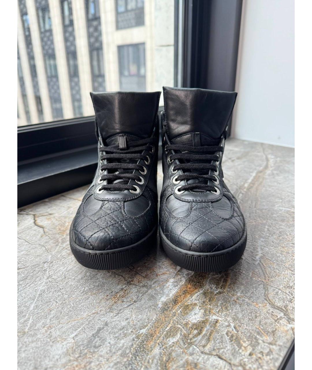 CHANEL Черные кожаные кроссовки, фото 2