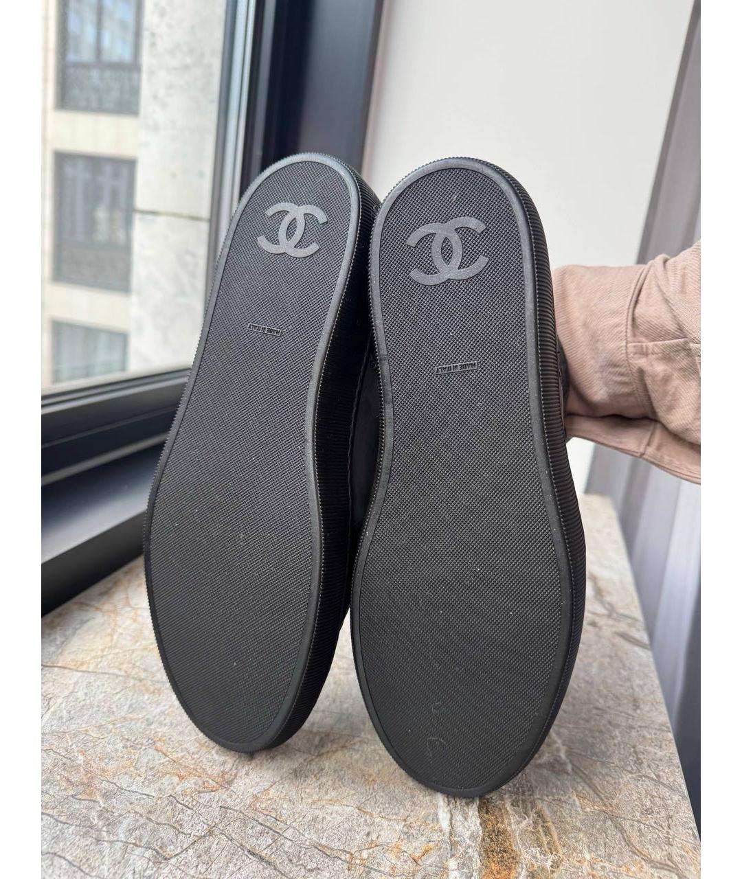 CHANEL Черные кожаные кроссовки, фото 5