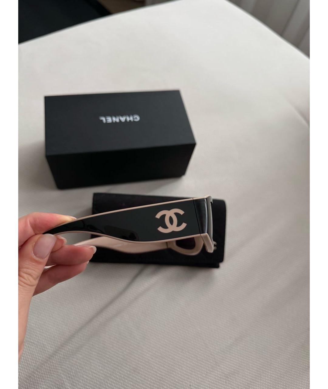 CHANEL Черные пластиковые солнцезащитные очки, фото 2