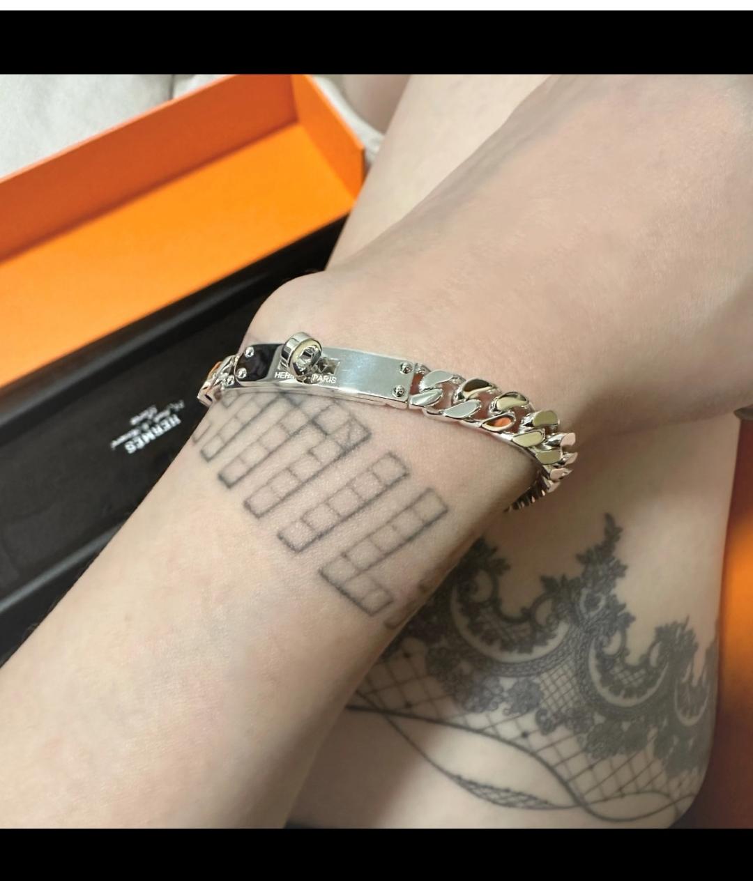 HERMES Серебрянный серебряный браслет, фото 6