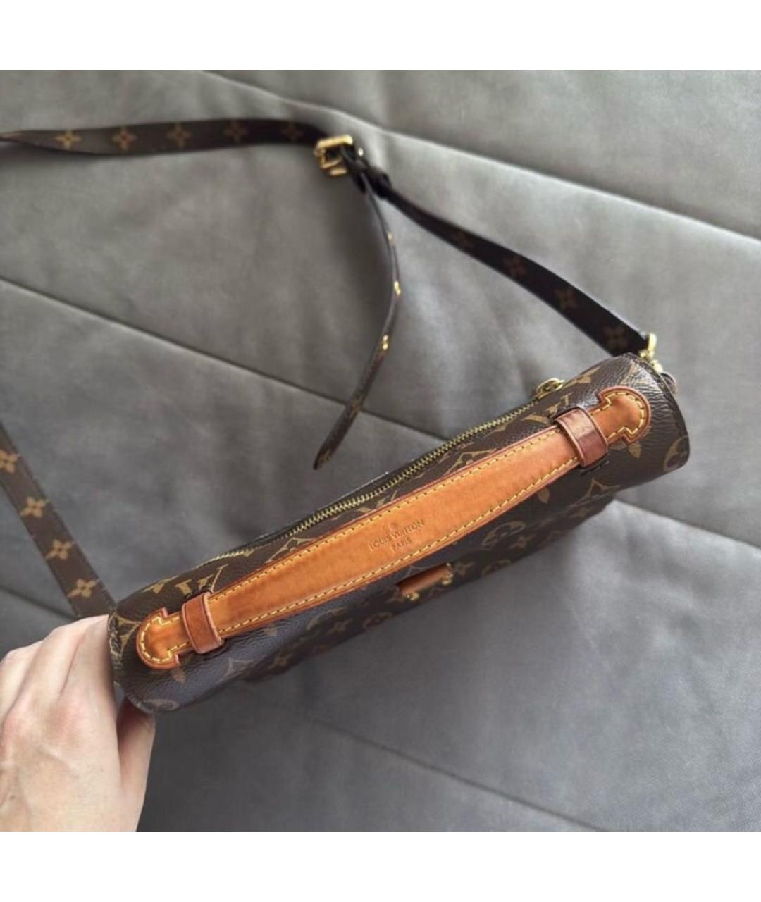 LOUIS VUITTON Коричневая кожаная сумка через плечо, фото 3