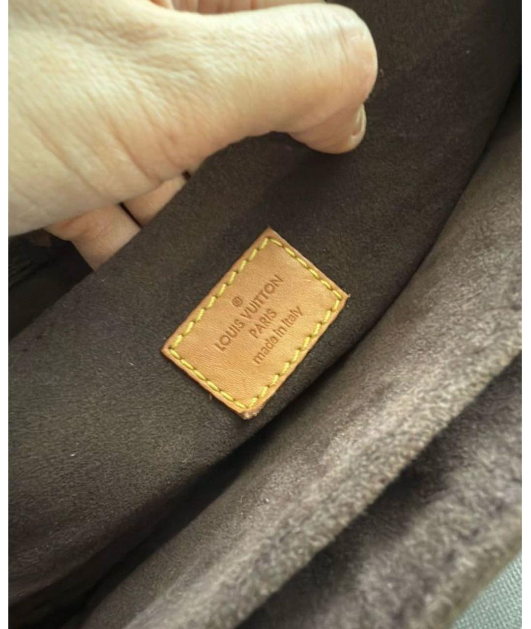 LOUIS VUITTON Коричневая кожаная сумка через плечо, фото 5