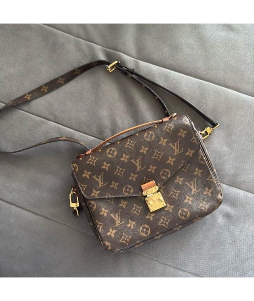 LOUIS VUITTON Коричневая кожаная сумка через плечо, фото 2