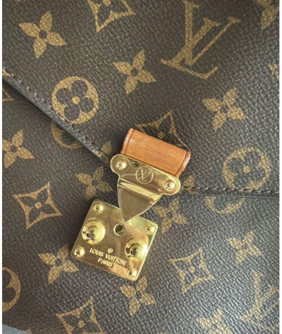 LOUIS VUITTON Коричневая кожаная сумка через плечо, фото 6