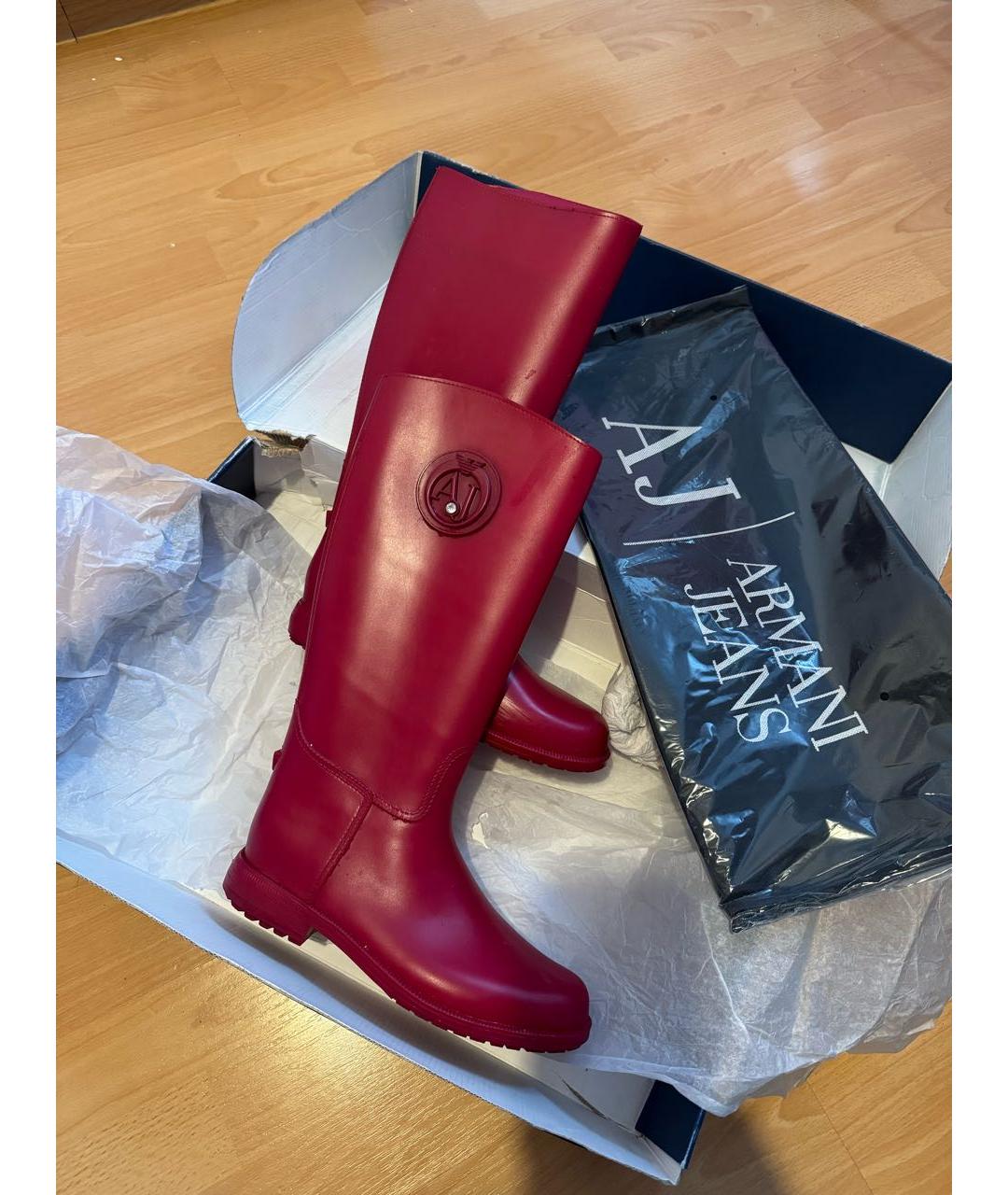 ARMANI JEANS Розовые резиновые сапоги, фото 7