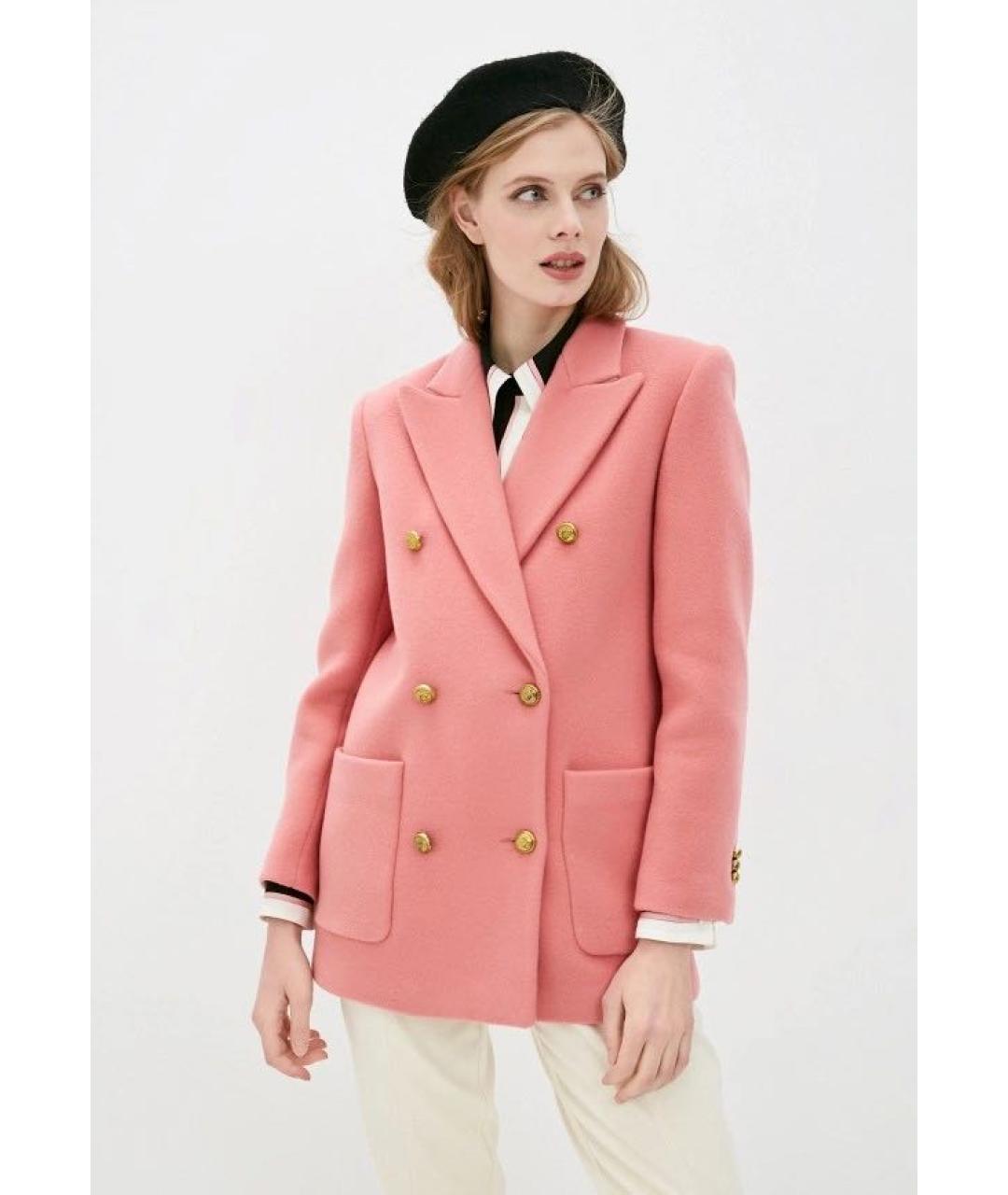 SANDRO Розовое шерстяное пальто, фото 2