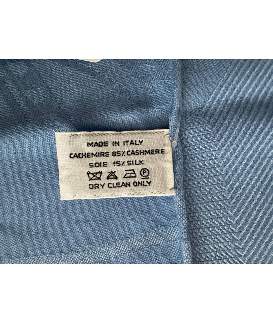 HERMES Голубой кашемировый платок, фото 3