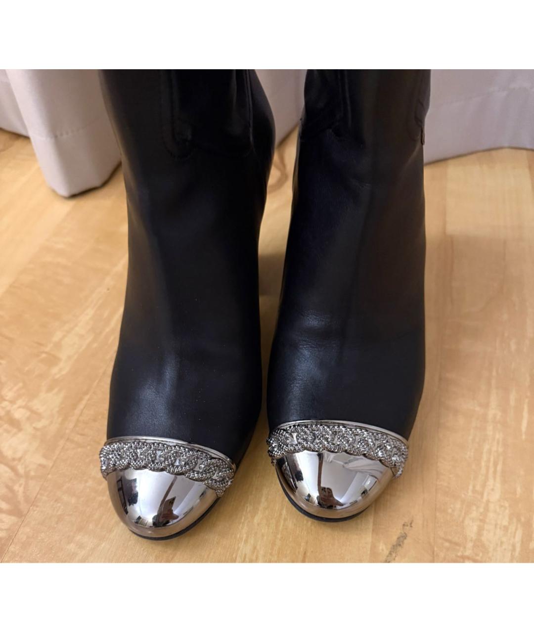 CASADEI Черные кожаные сапоги, фото 3
