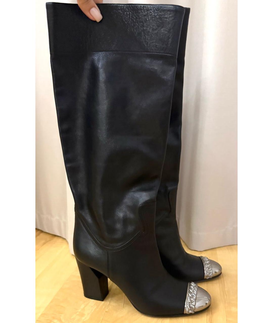 CASADEI Черные кожаные сапоги, фото 6