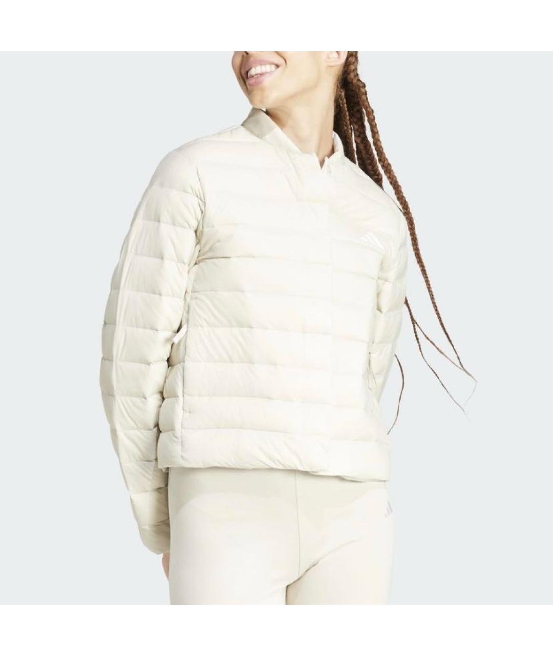 ADIDAS Бежевая полиамидовая куртка, фото 2