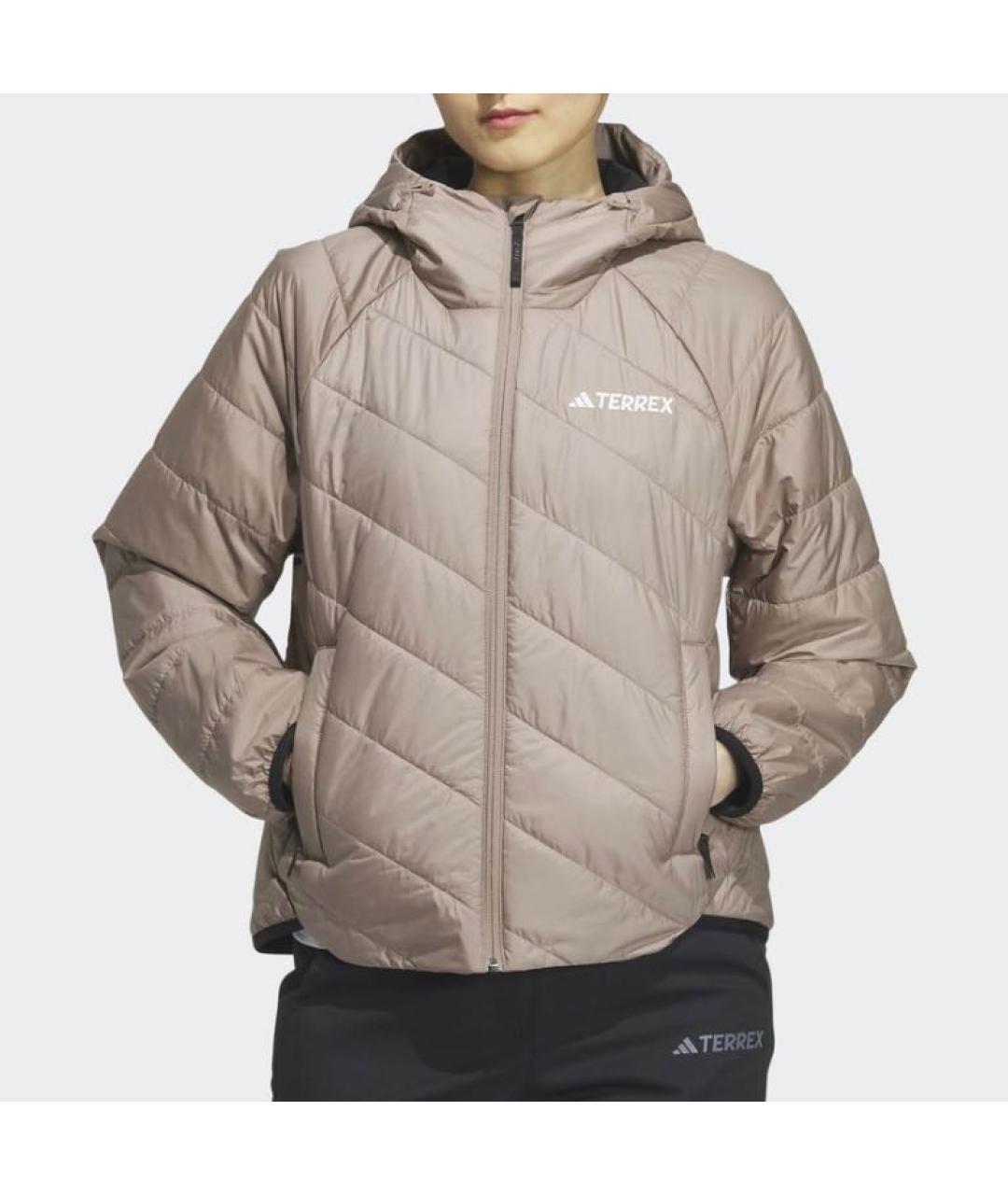 ADIDAS Бежевая полиэстеровая куртка, фото 2