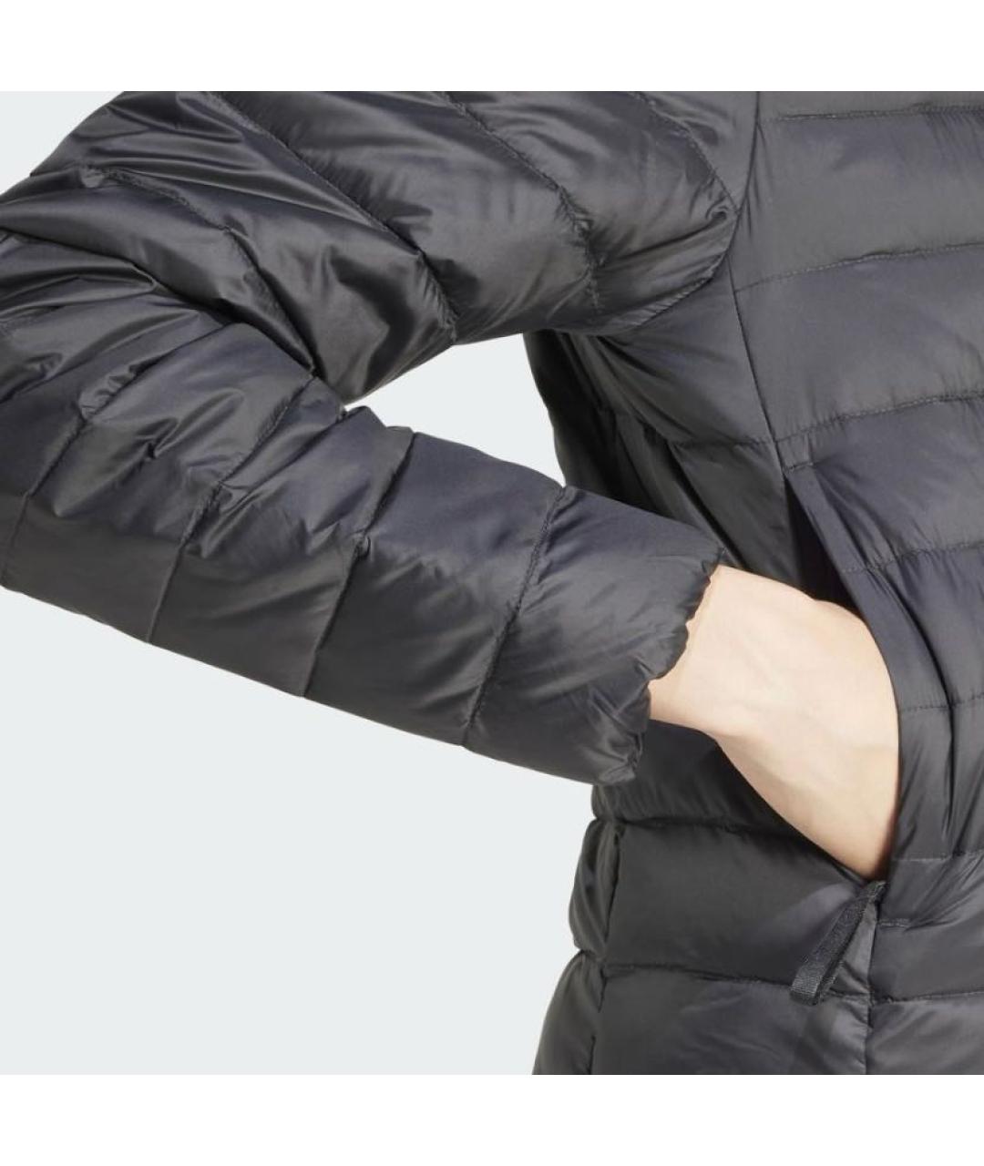 ADIDAS Черная полиамидовая куртка, фото 4
