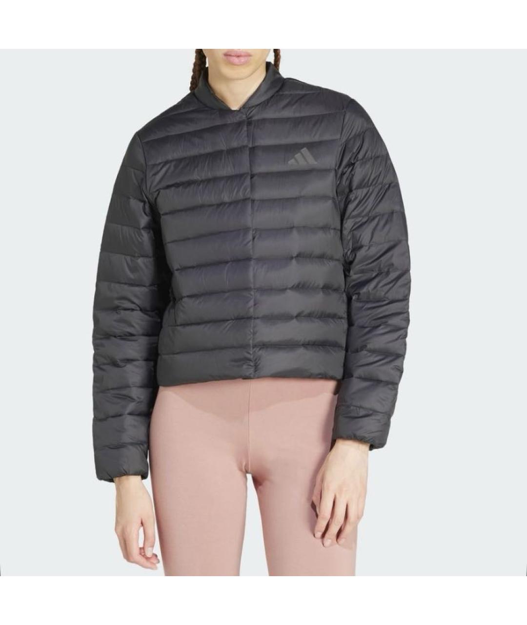 ADIDAS Черная полиамидовая куртка, фото 2