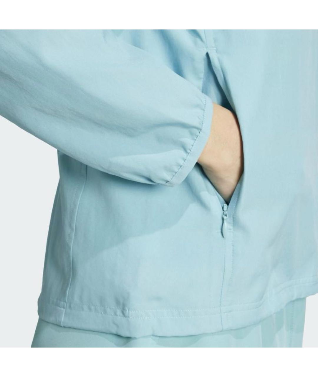 ADIDAS Голубая полиэстеровая куртка, фото 5