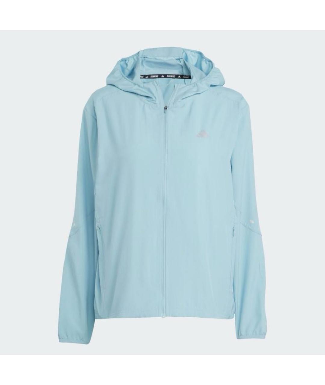 ADIDAS Голубая полиэстеровая куртка, фото 6