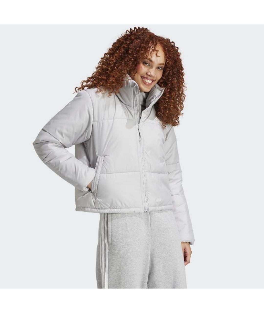 ADIDAS Серая полиэстеровая куртка, фото 4