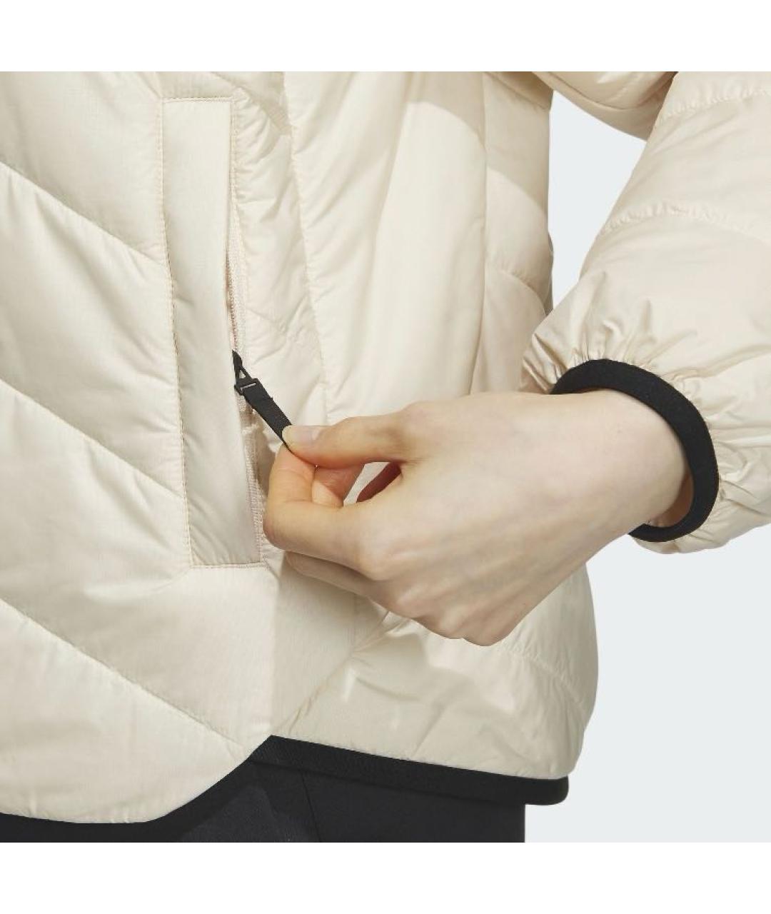 ADIDAS Бежевая полиэстеровая куртка, фото 5