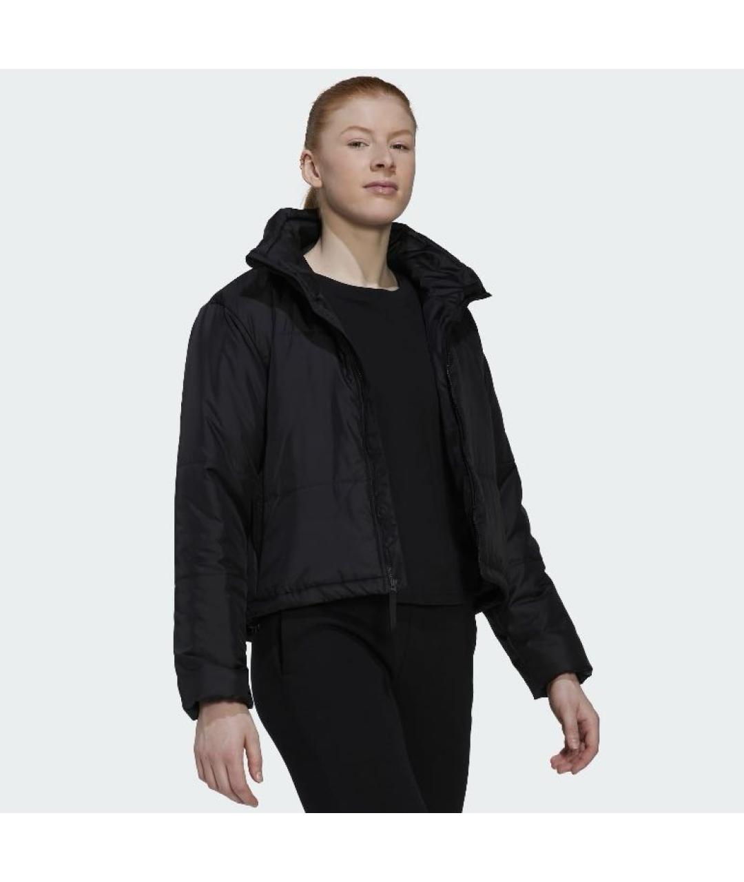 ADIDAS Черная полиэстеровая куртка, фото 4