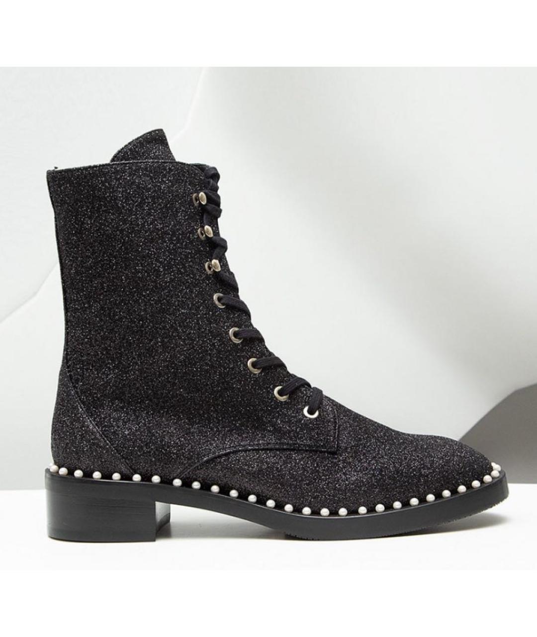 STUART WEITZMAN Черные кожаные ботинки, фото 6