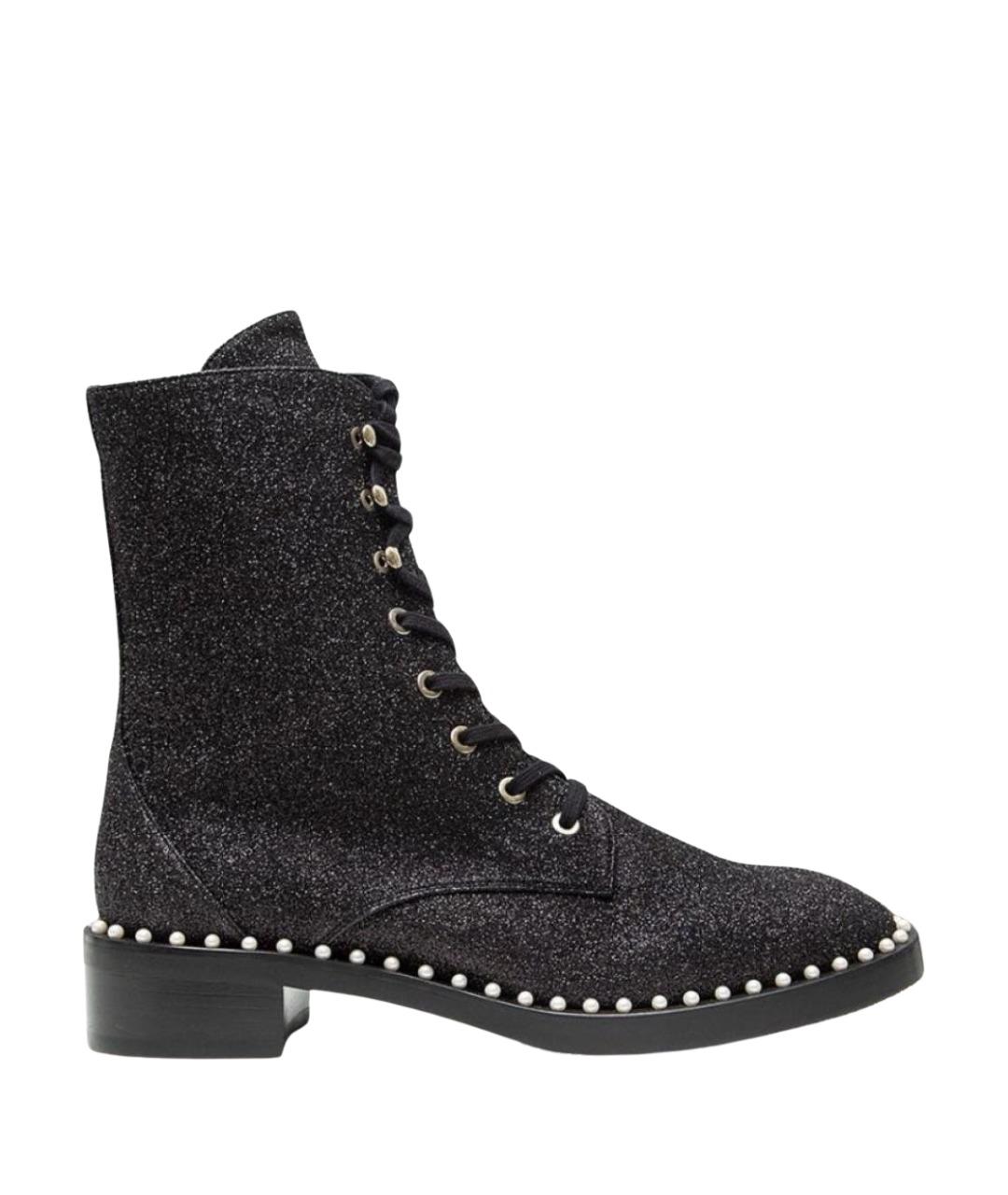 STUART WEITZMAN Черные кожаные ботинки, фото 1