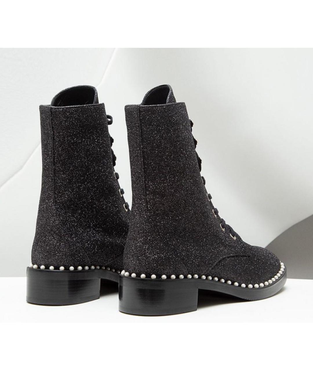 STUART WEITZMAN Черные кожаные ботинки, фото 4