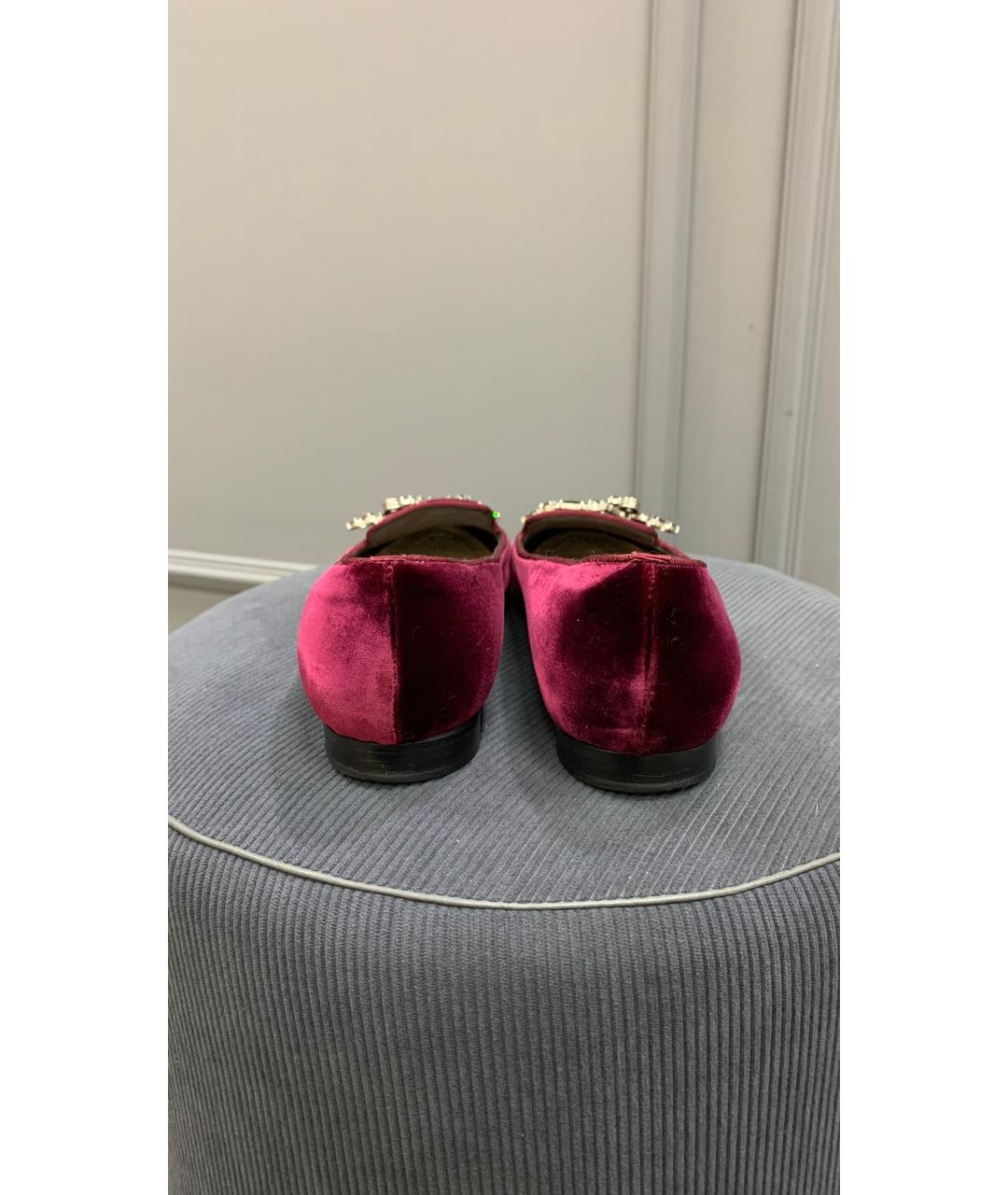 CHRISTIAN DIOR Бордовые бархатные мюли, фото 4