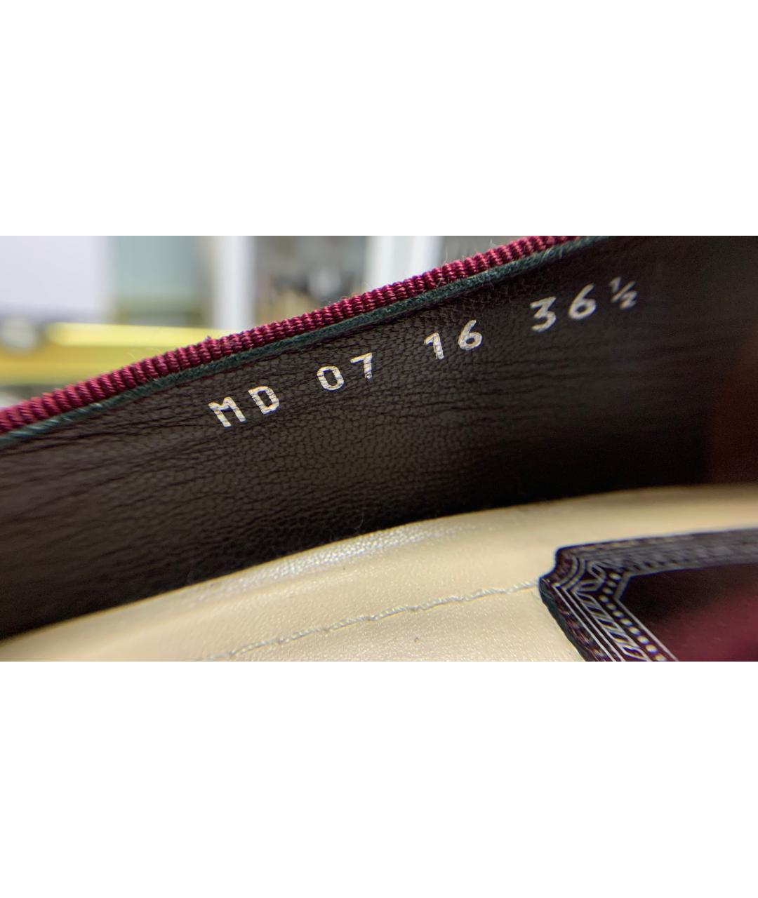 CHRISTIAN DIOR Бордовые бархатные мюли, фото 5