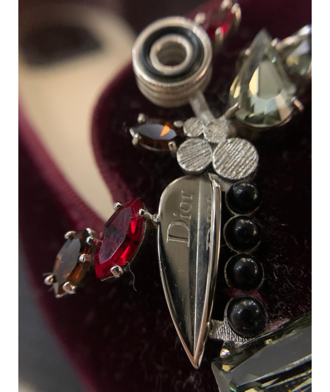 CHRISTIAN DIOR Бордовые бархатные мюли, фото 7