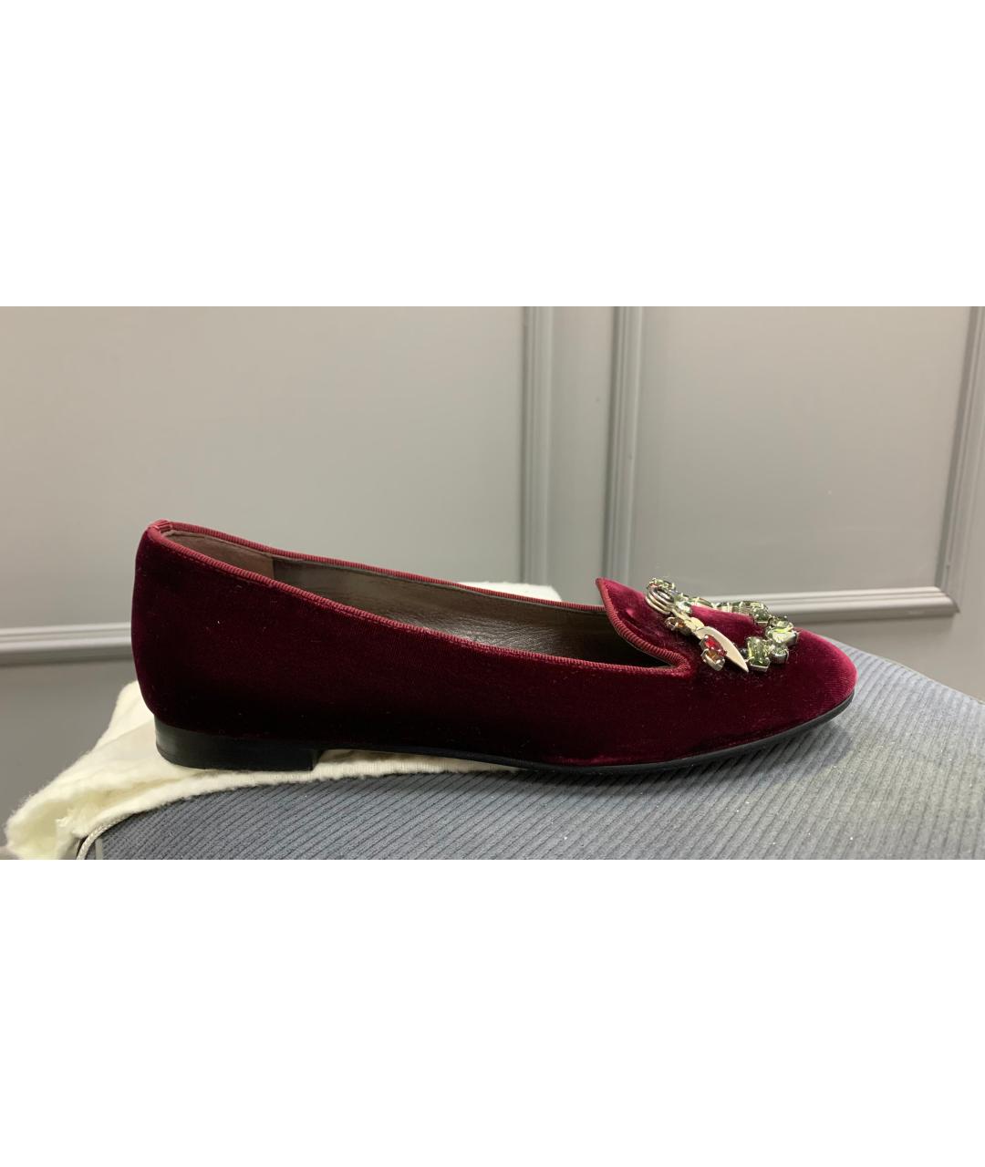 CHRISTIAN DIOR Бордовые бархатные мюли, фото 9