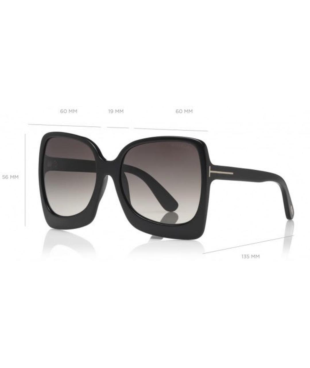 TOM FORD Черные пластиковые солнцезащитные очки, фото 8