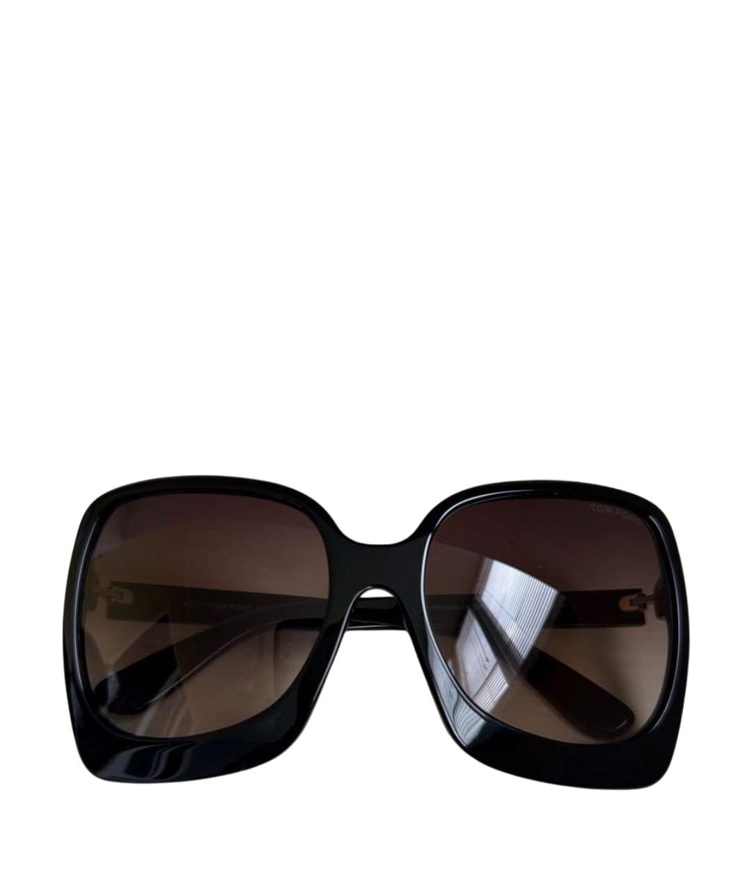 TOM FORD Черные пластиковые солнцезащитные очки, фото 1
