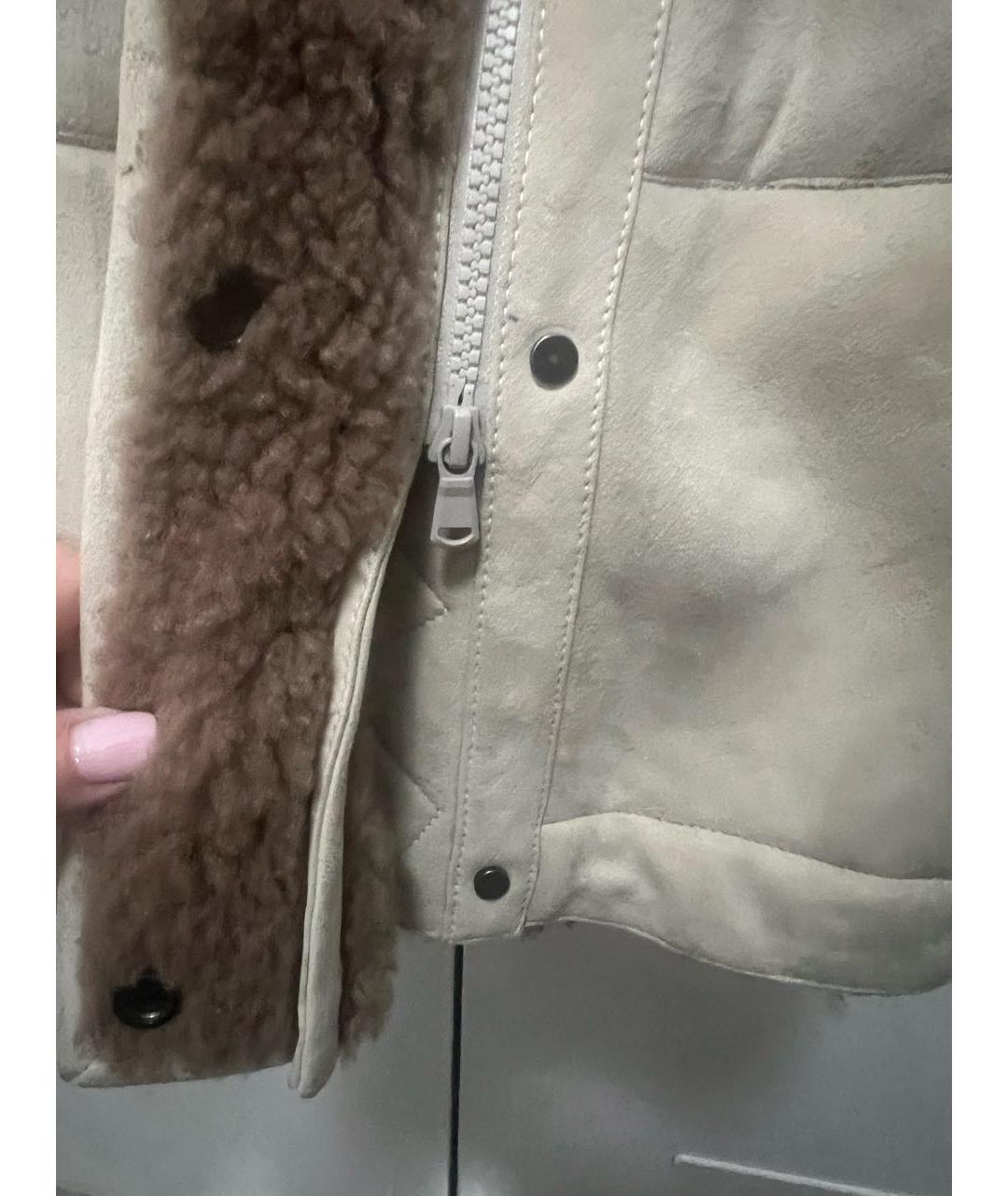 BRUNELLO CUCINELLI Бежевая замшевая дубленка, фото 6