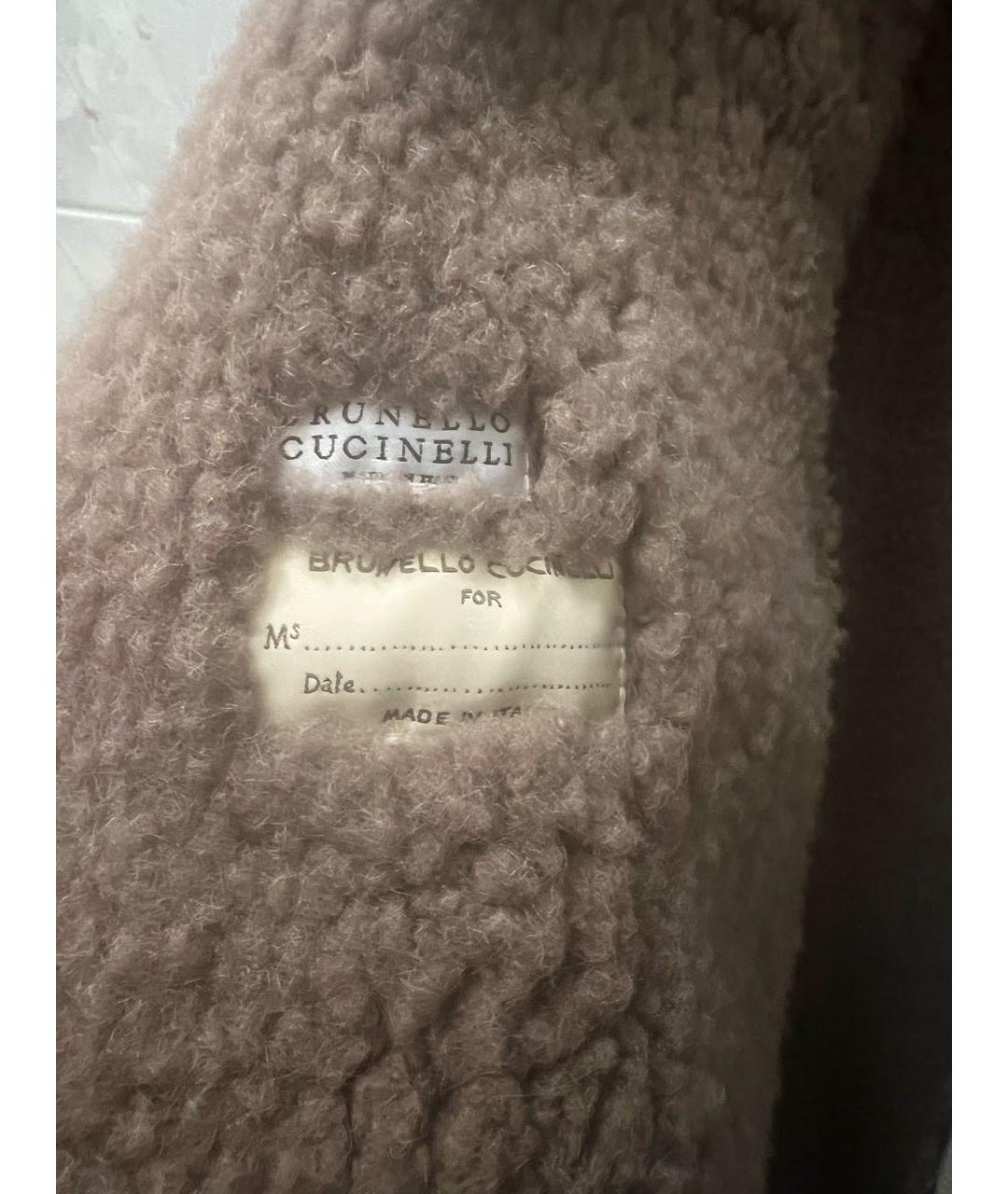 BRUNELLO CUCINELLI Бежевая замшевая дубленка, фото 3