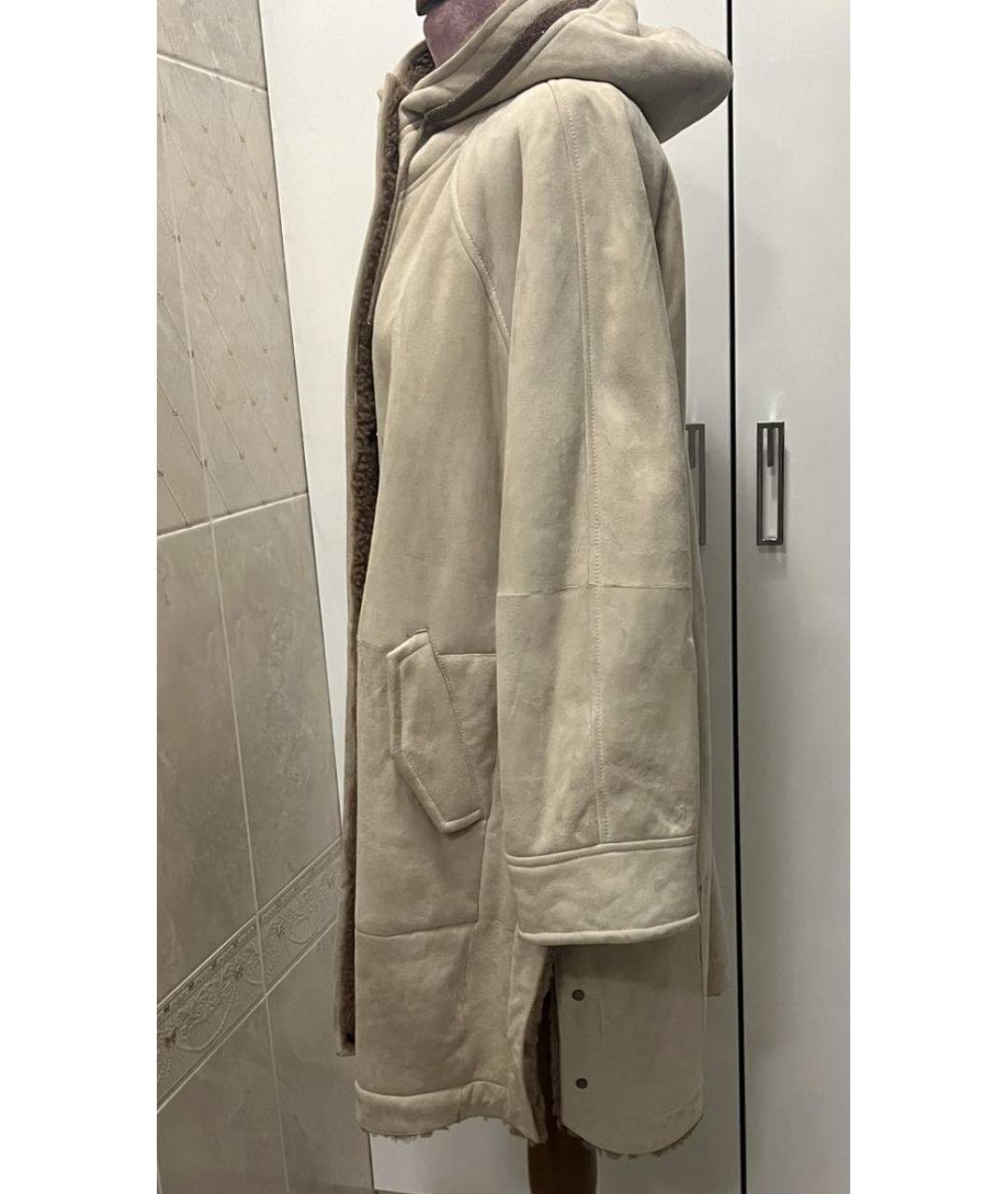 BRUNELLO CUCINELLI Бежевая замшевая дубленка, фото 5