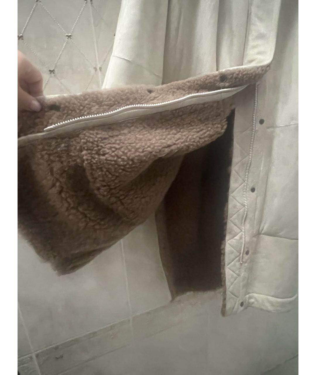 BRUNELLO CUCINELLI Бежевая замшевая дубленка, фото 7
