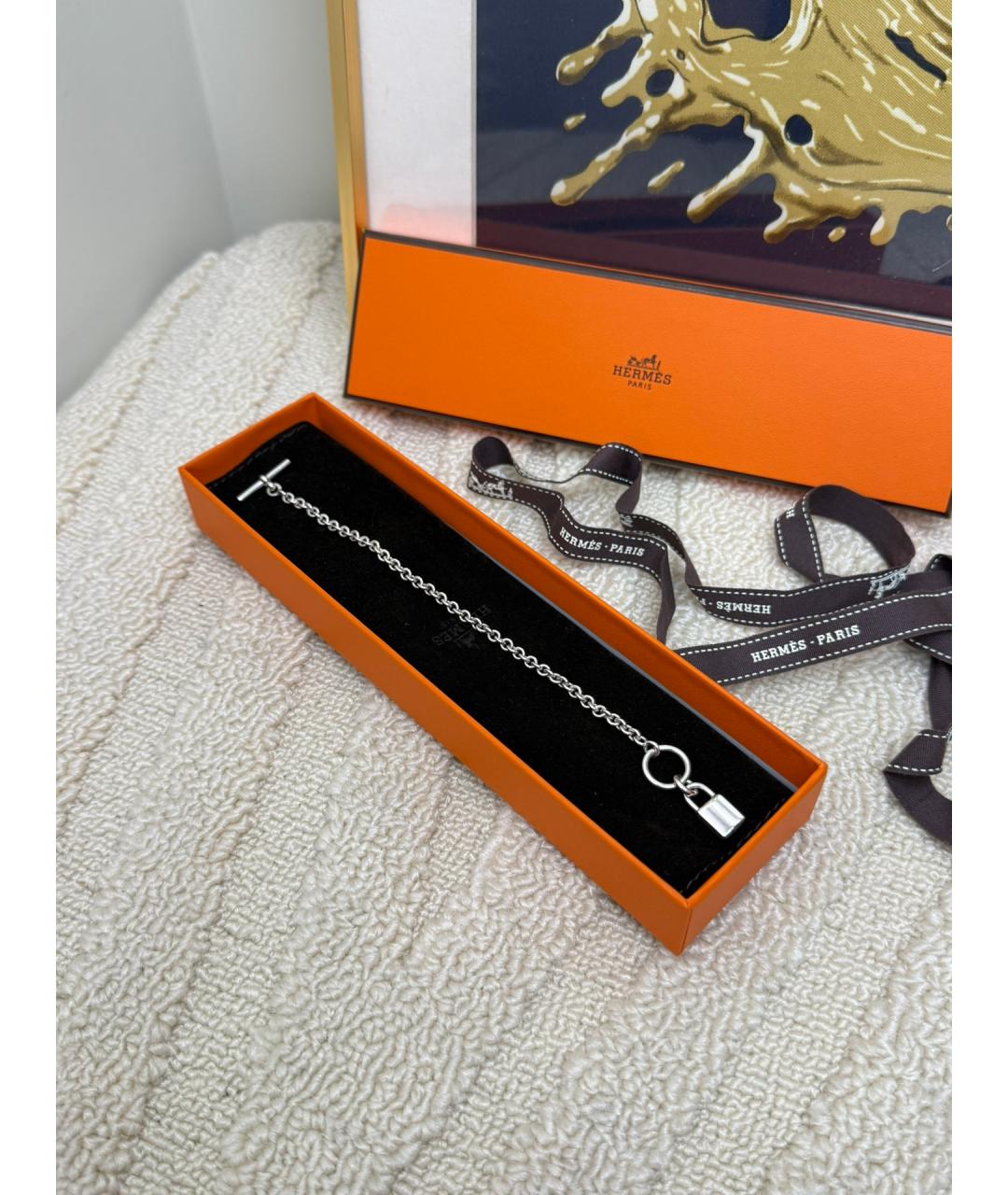 HERMES Серебрянный серебряный браслет, фото 2