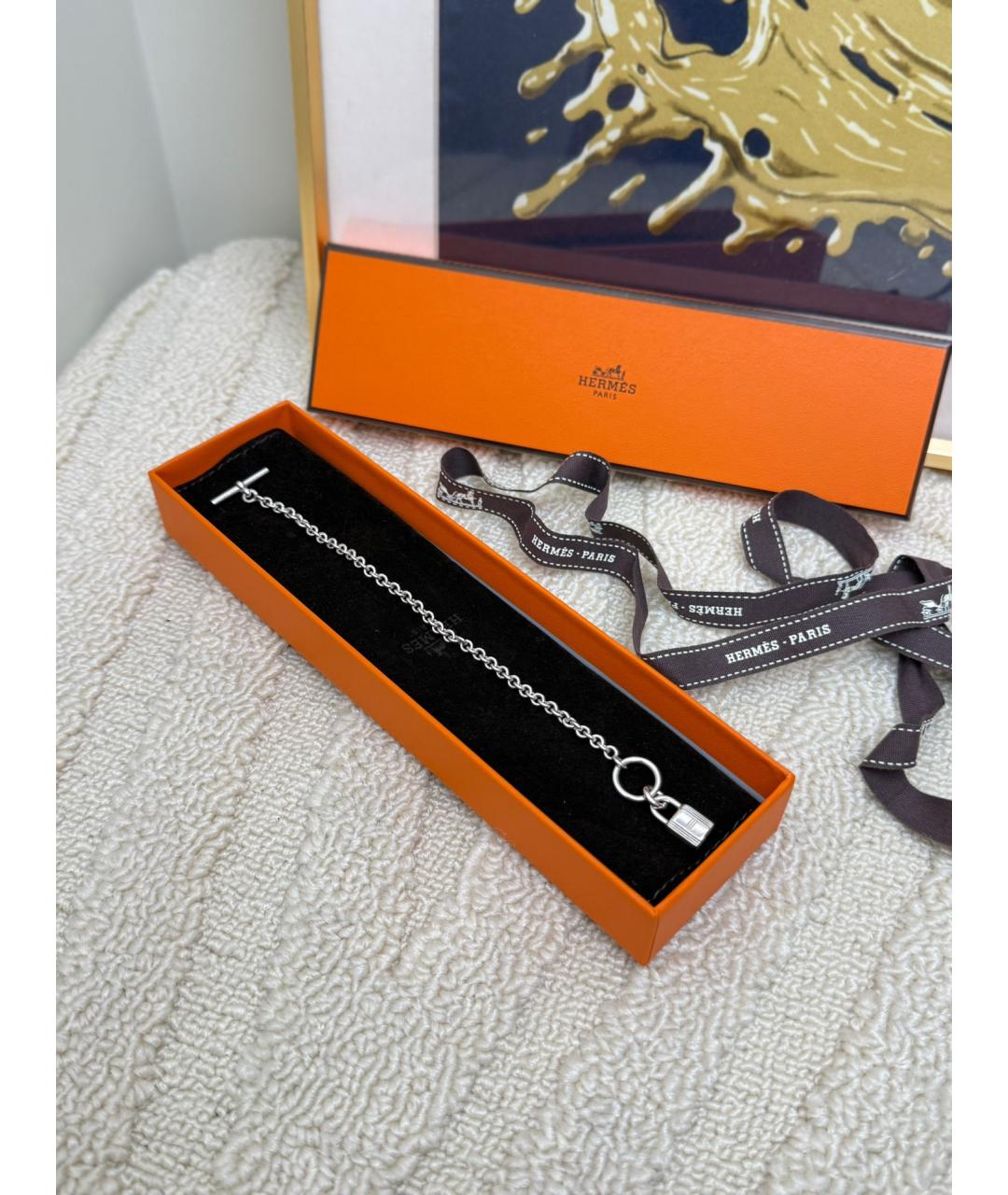 HERMES Серебрянный серебряный браслет, фото 3