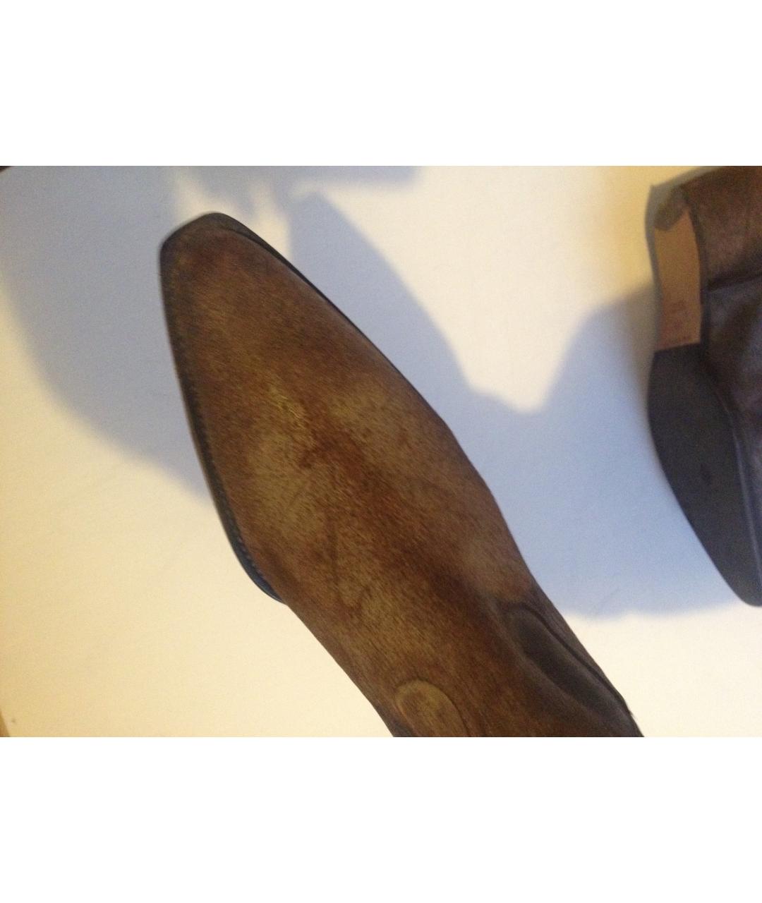 MAISON MARGIELA Коричневые кожаные сапоги, фото 6