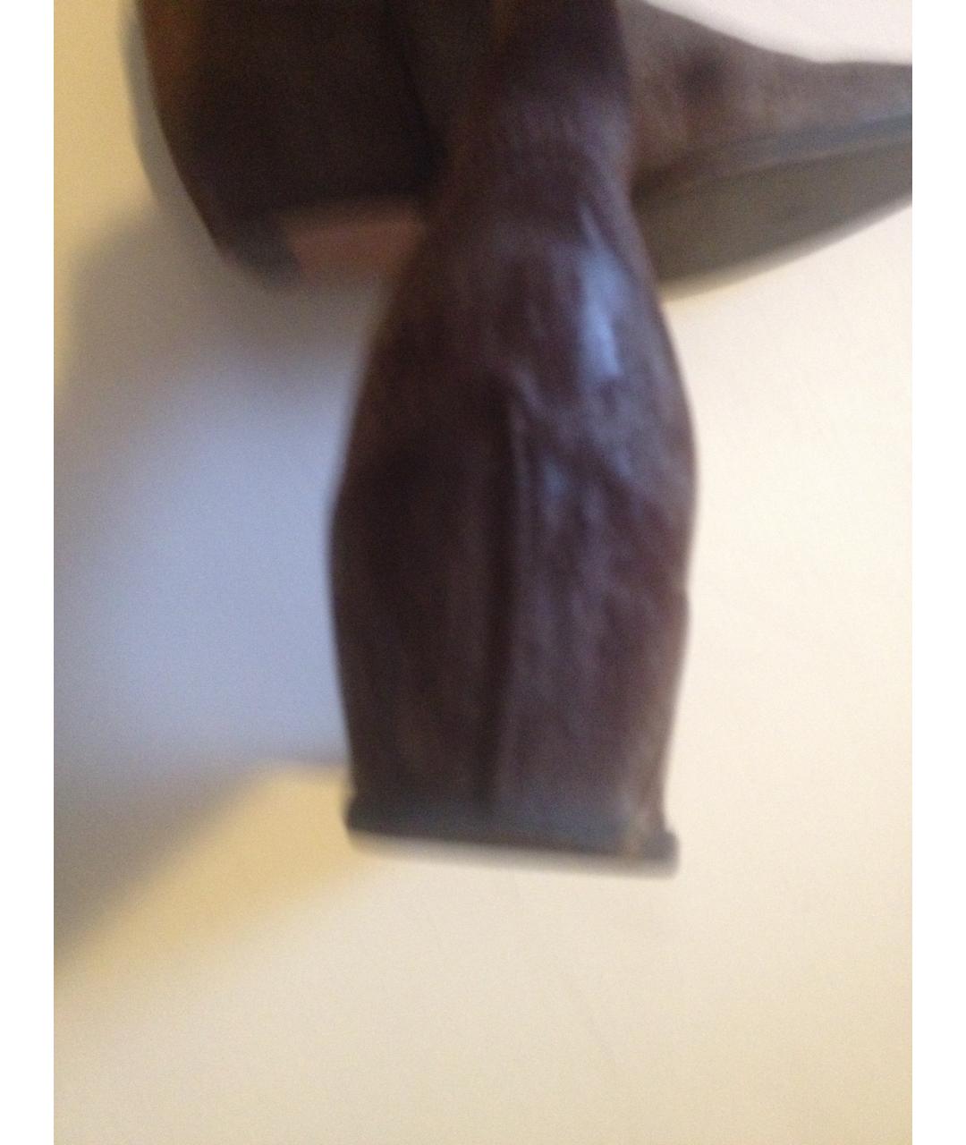 MAISON MARGIELA Коричневые кожаные сапоги, фото 4