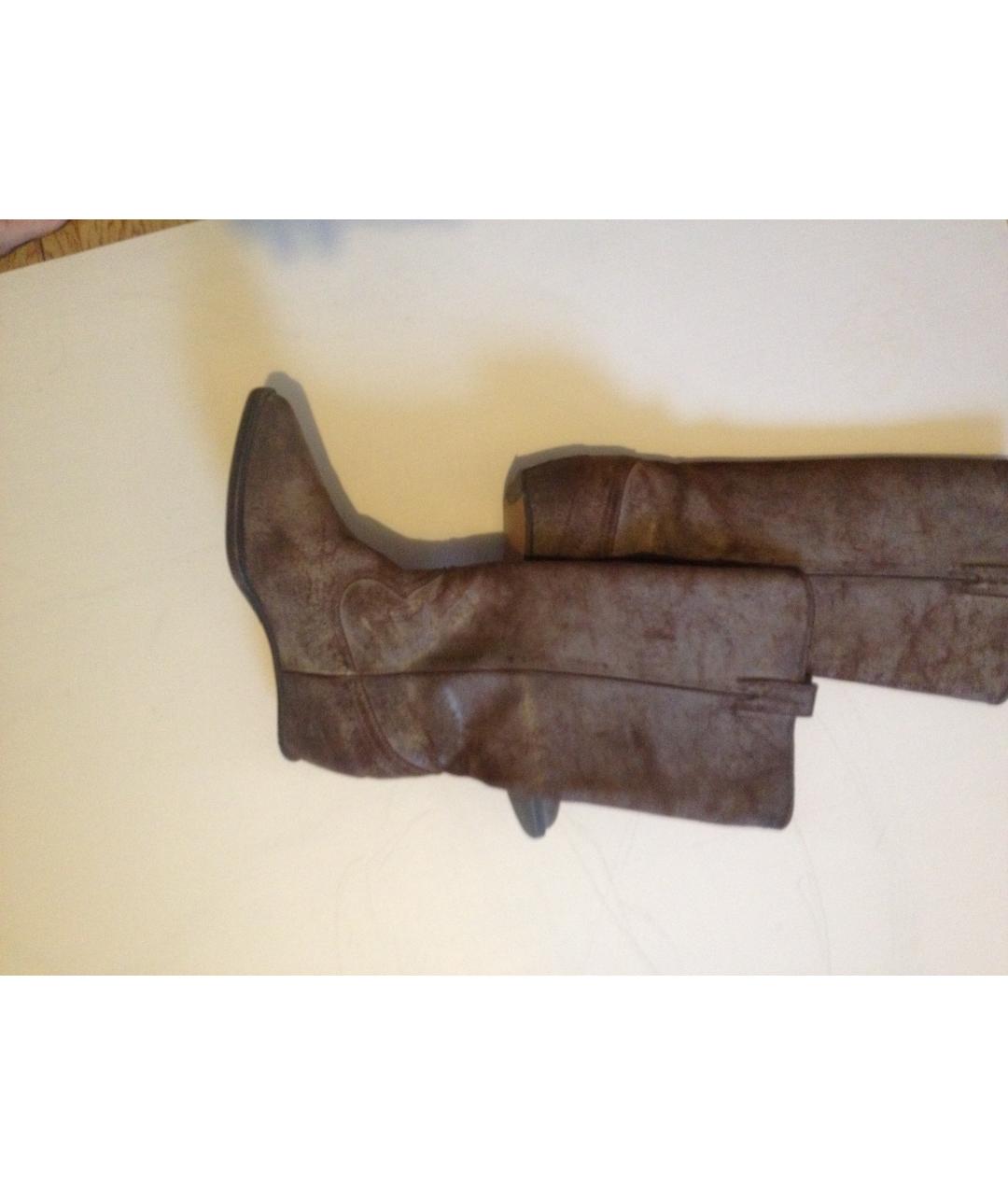 MAISON MARGIELA Коричневые кожаные сапоги, фото 7