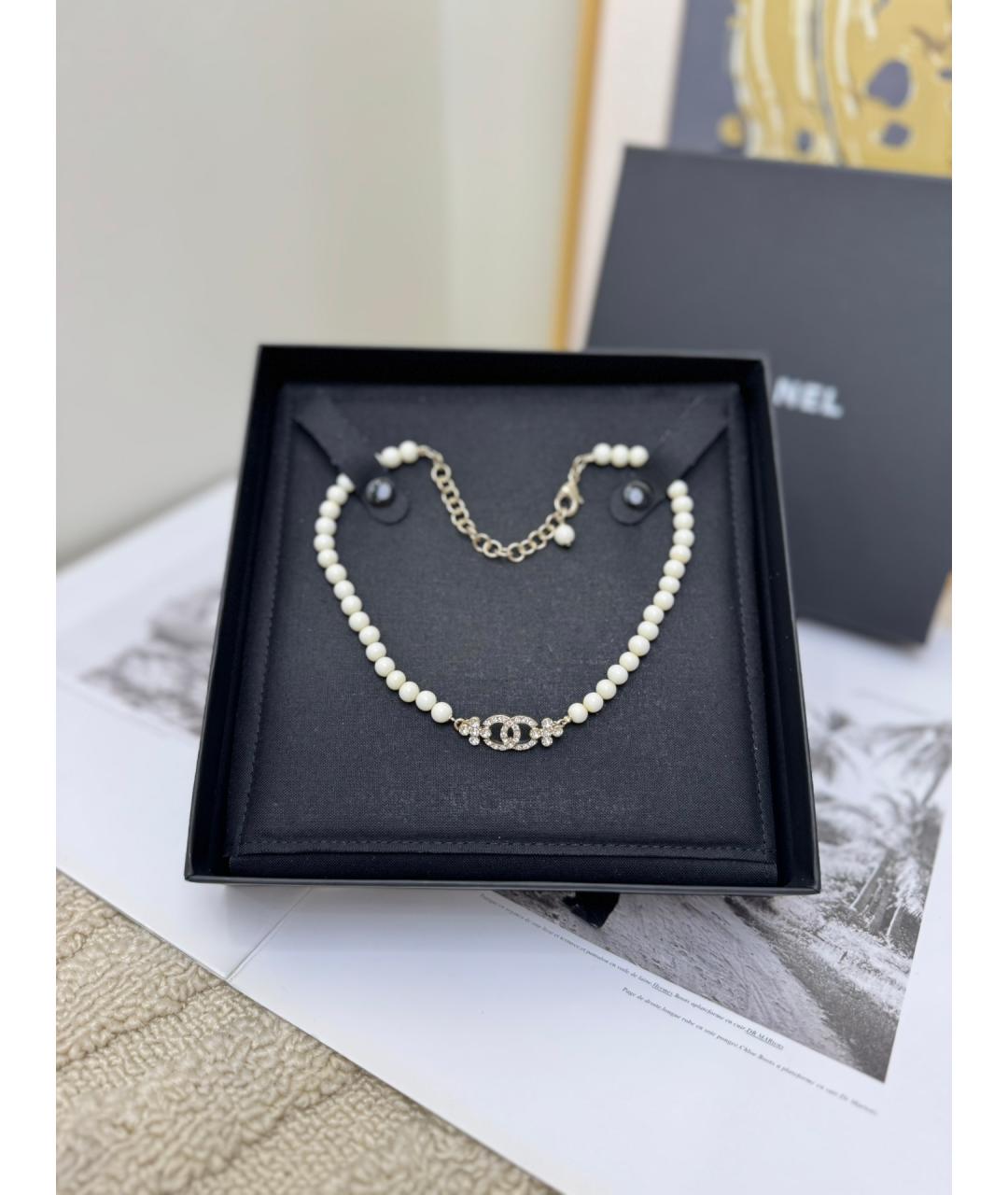CHANEL Белое колье, фото 7