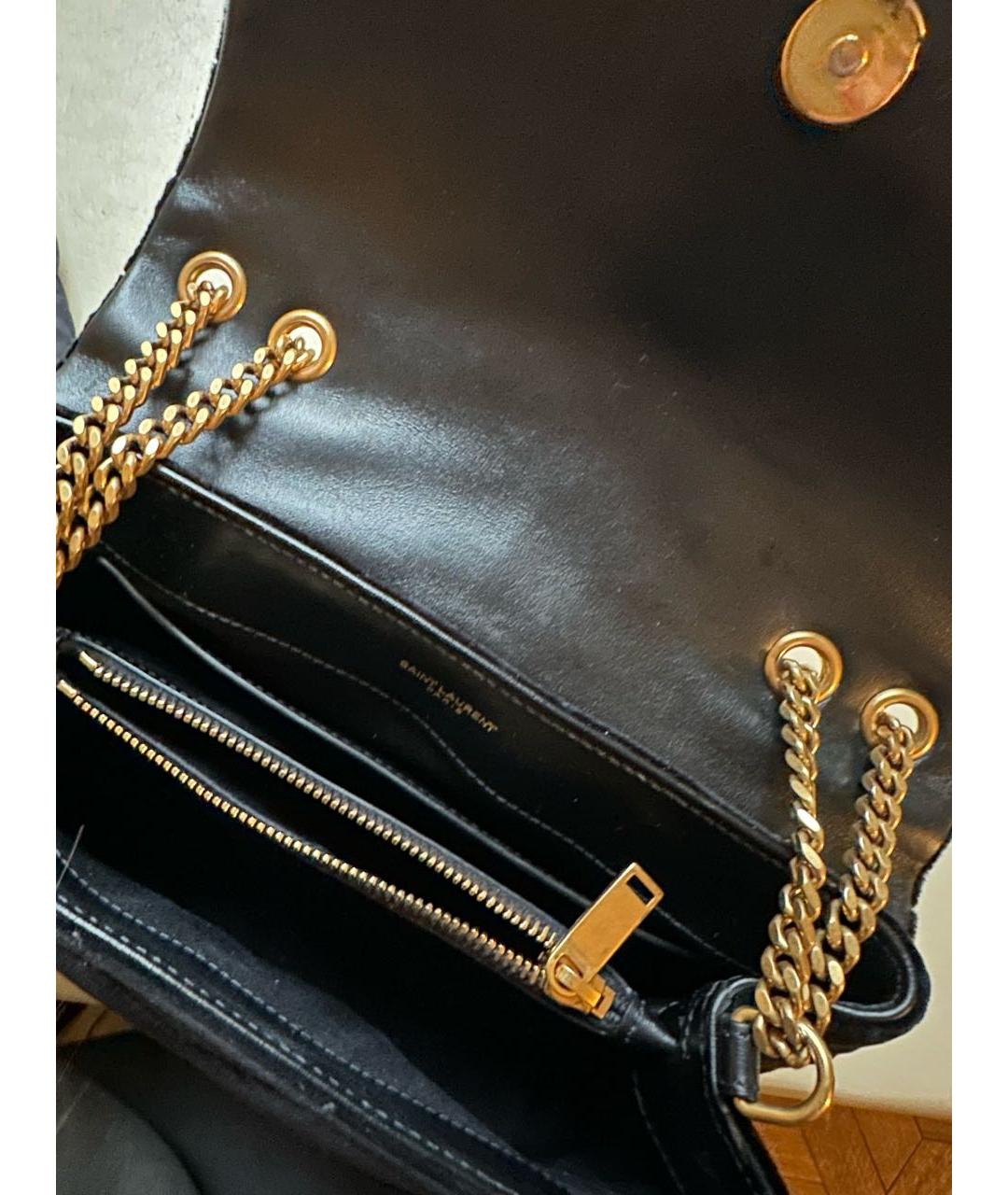 SAINT LAURENT Черная замшевая сумка через плечо, фото 4
