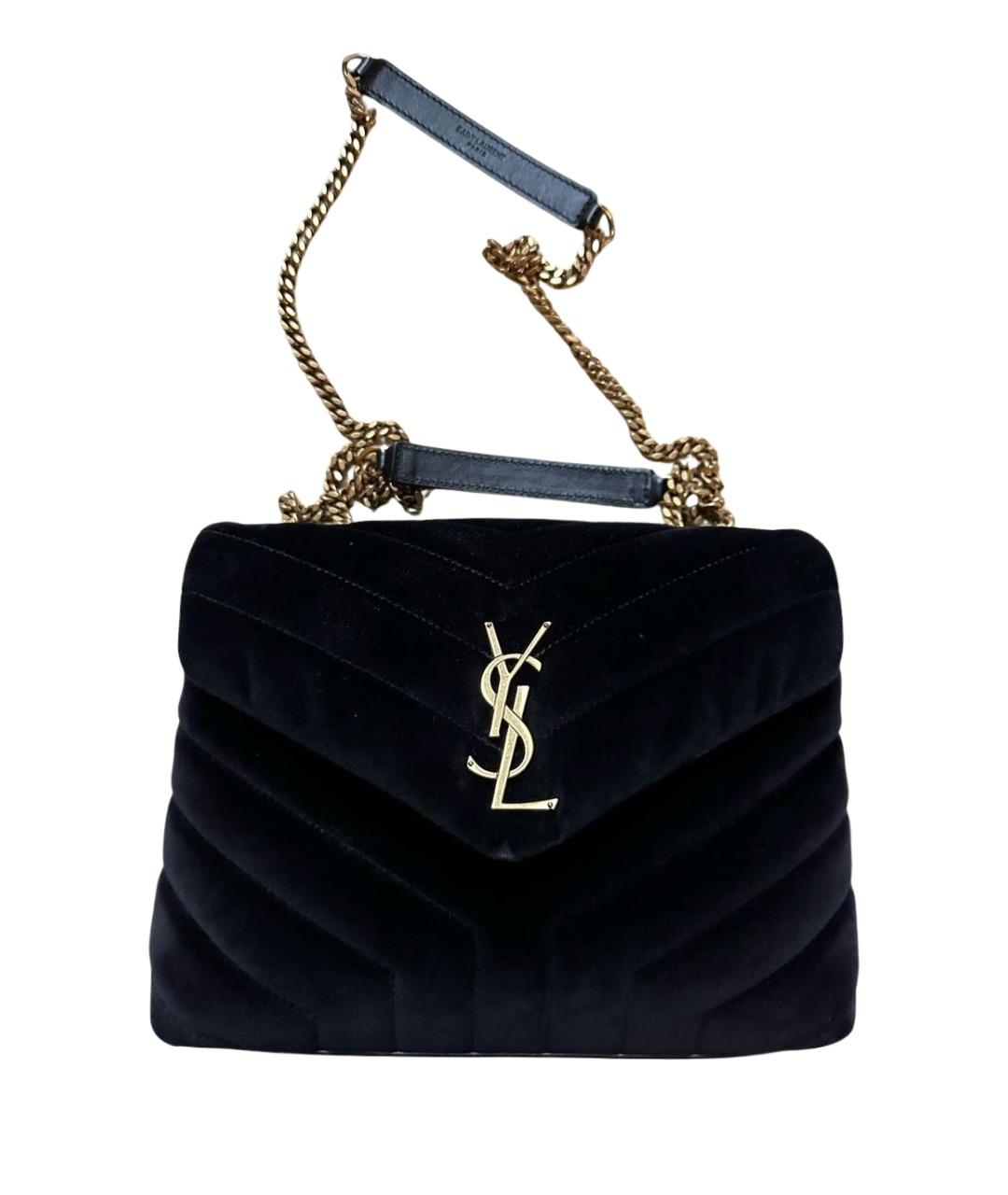 SAINT LAURENT Черная замшевая сумка через плечо, фото 1