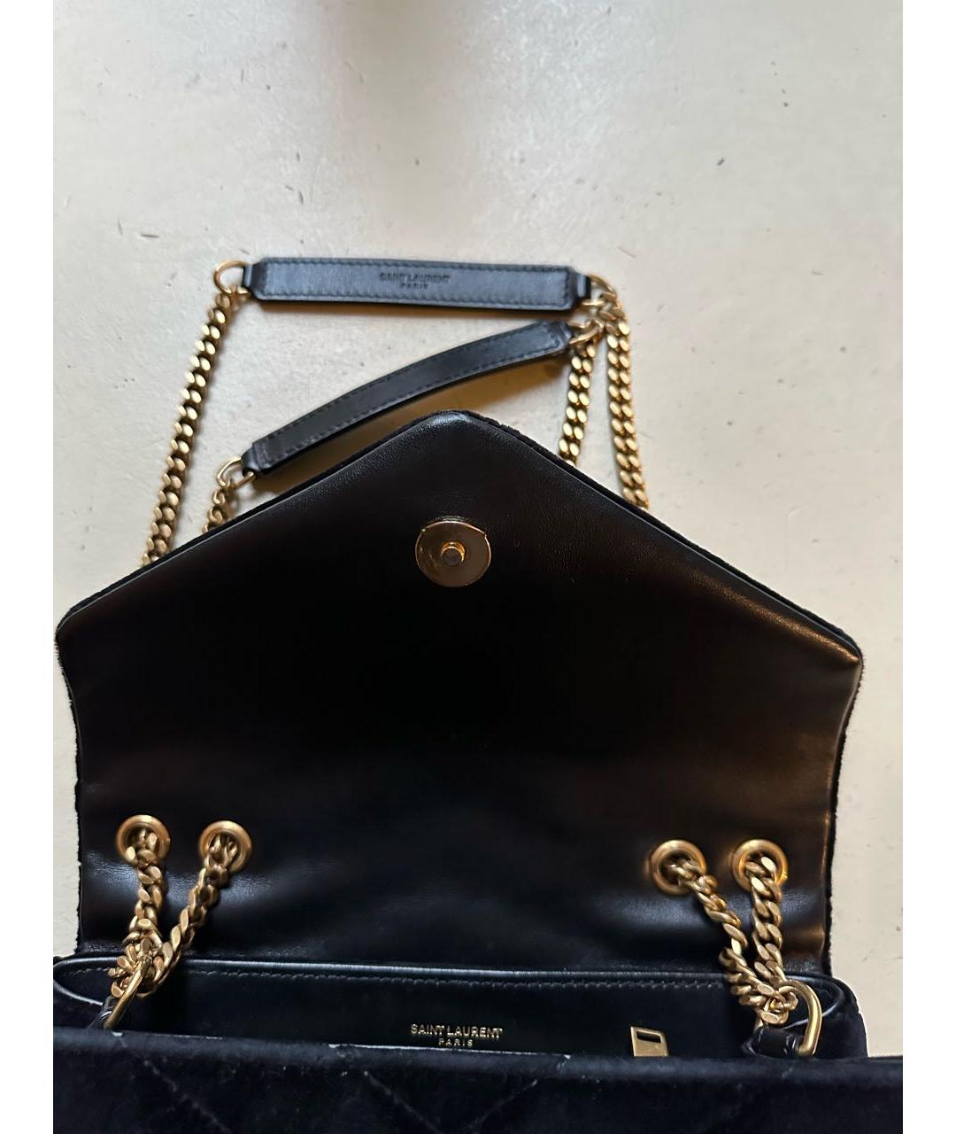 SAINT LAURENT Черная замшевая сумка через плечо, фото 6