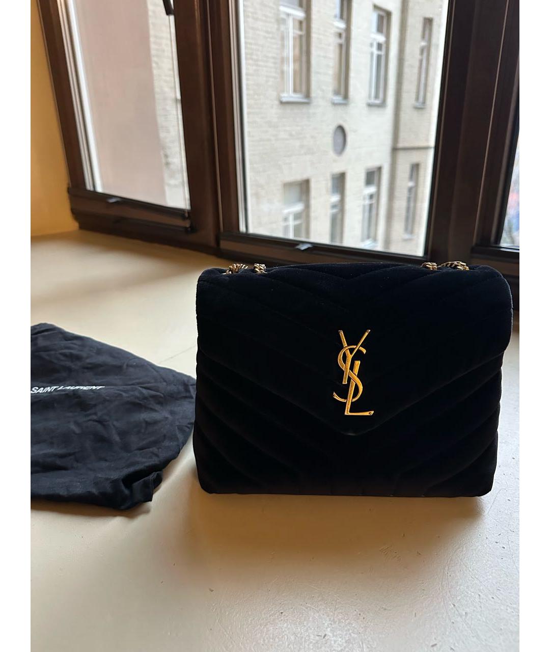 SAINT LAURENT Черная замшевая сумка через плечо, фото 5