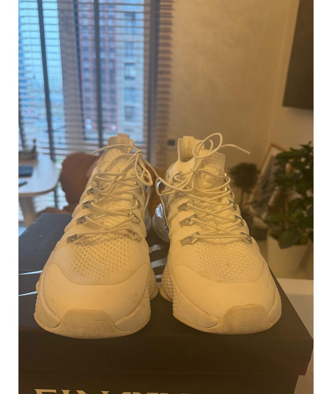 PLEIN SPORT Белые текстильные кроссовки, фото 2