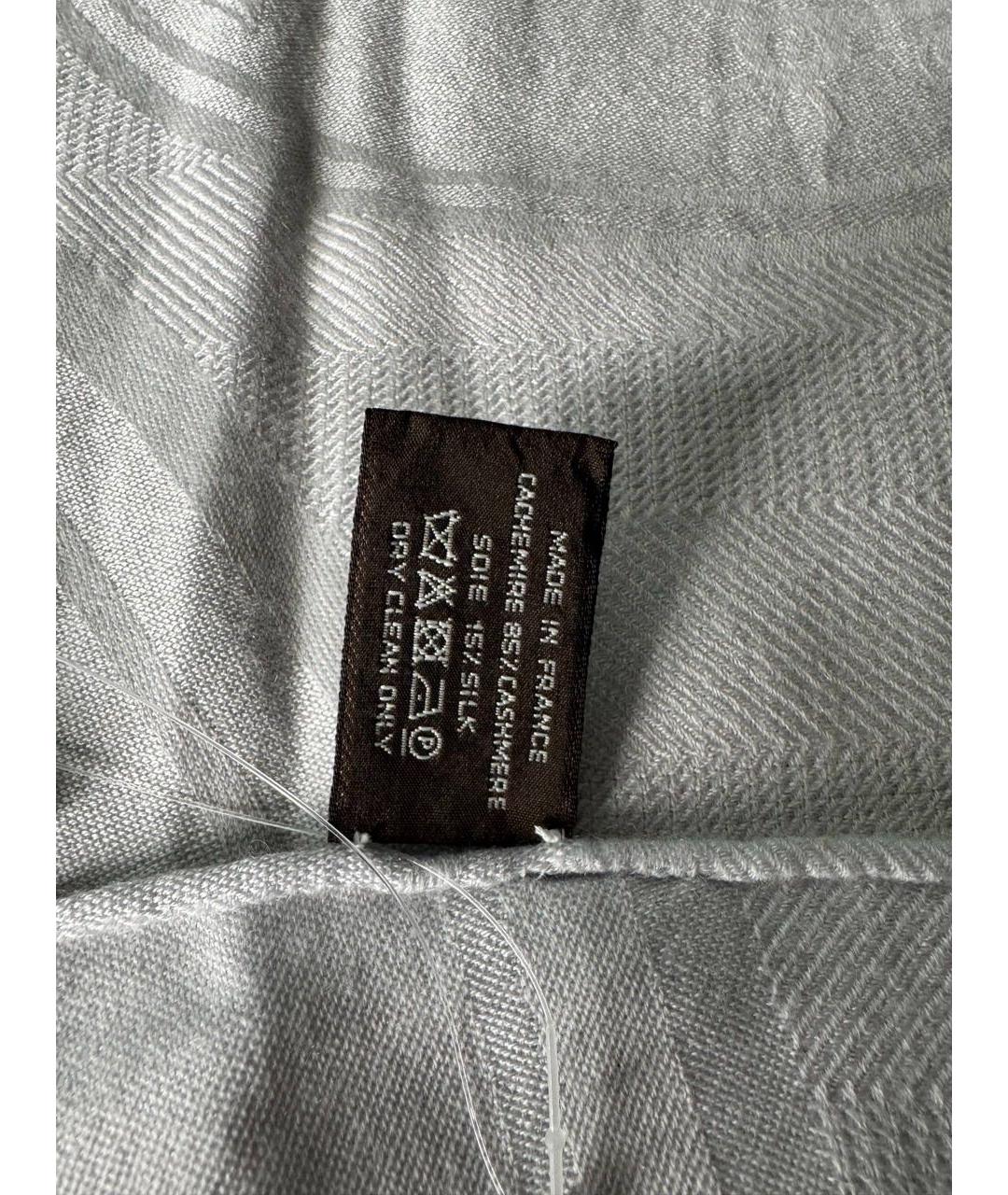 HERMES Серый кашемировый шарф, фото 3