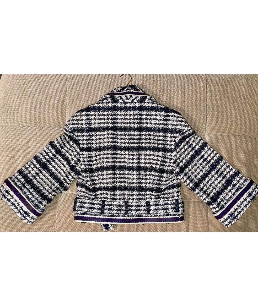 CHANEL Синий твидовый жакет/пиджак, фото 2